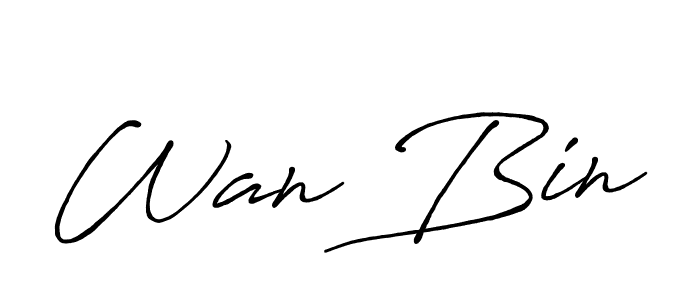 You should practise on your own different ways (Antro_Vectra_Bolder) to write your name (Wan Bin) in signature. don't let someone else do it for you. Wan Bin signature style 7 images and pictures png