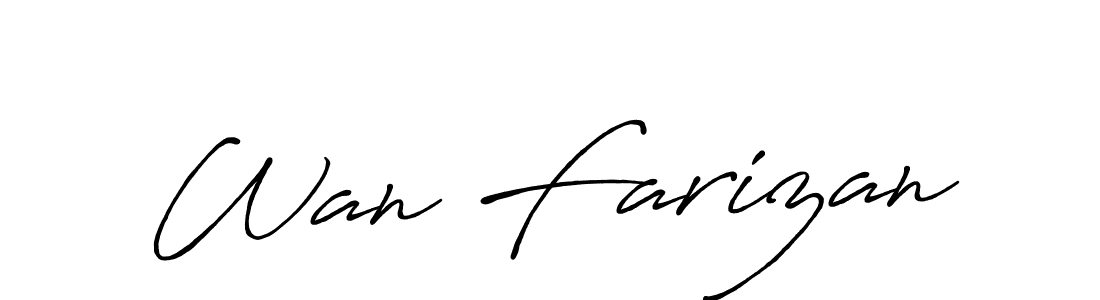 if you are searching for the best signature style for your name Wan Farizan. so please give up your signature search. here we have designed multiple signature styles  using Antro_Vectra_Bolder. Wan Farizan signature style 7 images and pictures png