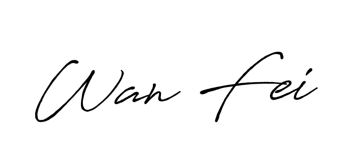 How to make Wan Fei name signature. Use Antro_Vectra_Bolder style for creating short signs online. This is the latest handwritten sign. Wan Fei signature style 7 images and pictures png