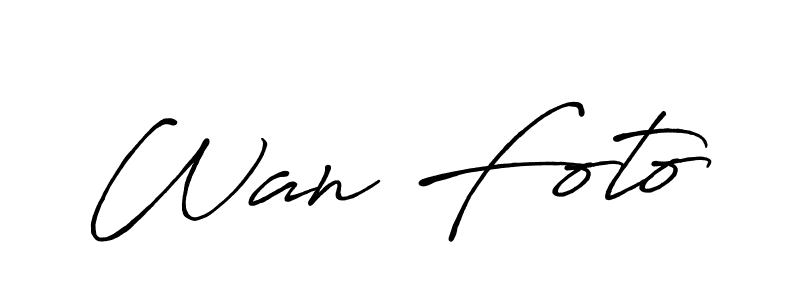 Create a beautiful signature design for name Wan Foto. With this signature (Antro_Vectra_Bolder) fonts, you can make a handwritten signature for free. Wan Foto signature style 7 images and pictures png