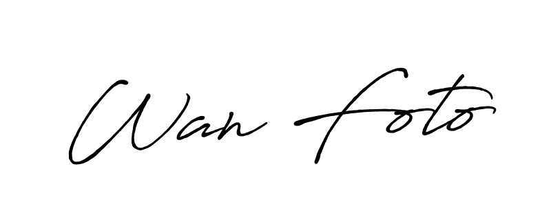 Create a beautiful signature design for name Wan Foto. With this signature (Antro_Vectra_Bolder) fonts, you can make a handwritten signature for free. Wan Foto signature style 7 images and pictures png