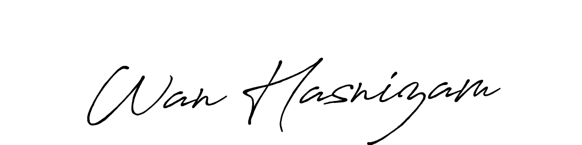 Antro_Vectra_Bolder is a professional signature style that is perfect for those who want to add a touch of class to their signature. It is also a great choice for those who want to make their signature more unique. Get Wan Hasnizam name to fancy signature for free. Wan Hasnizam signature style 7 images and pictures png