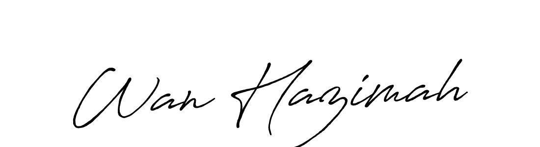 Wan Hazimah stylish signature style. Best Handwritten Sign (Antro_Vectra_Bolder) for my name. Handwritten Signature Collection Ideas for my name Wan Hazimah. Wan Hazimah signature style 7 images and pictures png