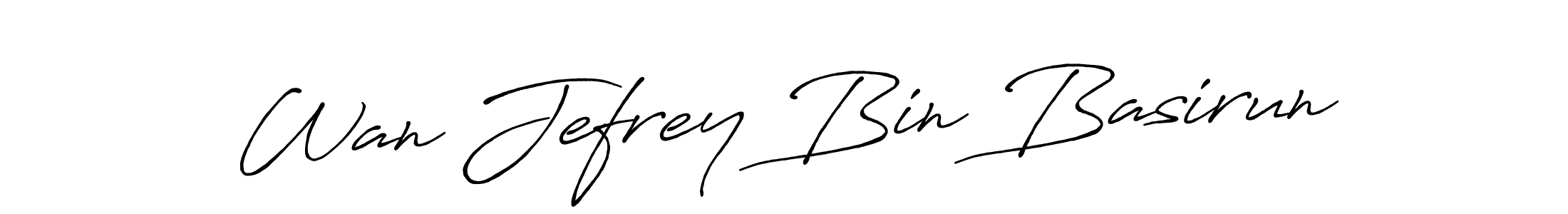 Design your own signature with our free online signature maker. With this signature software, you can create a handwritten (Antro_Vectra_Bolder) signature for name Wan Jefrey Bin Basirun. Wan Jefrey Bin Basirun signature style 7 images and pictures png