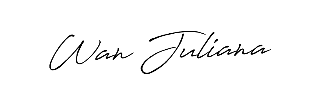 Design your own signature with our free online signature maker. With this signature software, you can create a handwritten (Antro_Vectra_Bolder) signature for name Wan Juliana. Wan Juliana signature style 7 images and pictures png