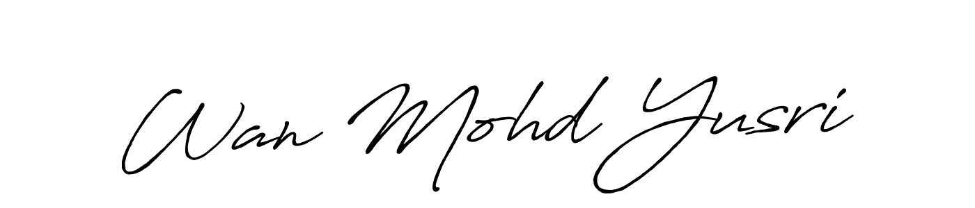 Also we have Wan Mohd Yusri name is the best signature style. Create professional handwritten signature collection using Antro_Vectra_Bolder autograph style. Wan Mohd Yusri signature style 7 images and pictures png