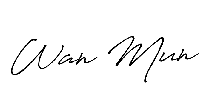 You should practise on your own different ways (Antro_Vectra_Bolder) to write your name (Wan Mun) in signature. don't let someone else do it for you. Wan Mun signature style 7 images and pictures png