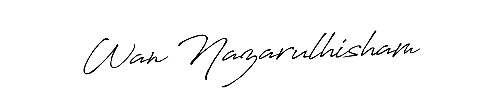 Here are the top 10 professional signature styles for the name Wan Nazarulhisham. These are the best autograph styles you can use for your name. Wan Nazarulhisham signature style 7 images and pictures png