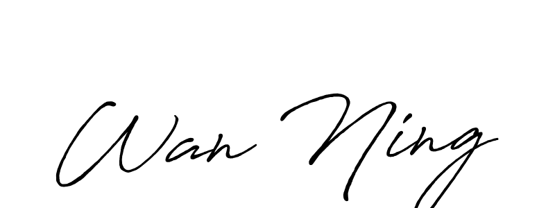 How to make Wan Ning signature? Antro_Vectra_Bolder is a professional autograph style. Create handwritten signature for Wan Ning name. Wan Ning signature style 7 images and pictures png