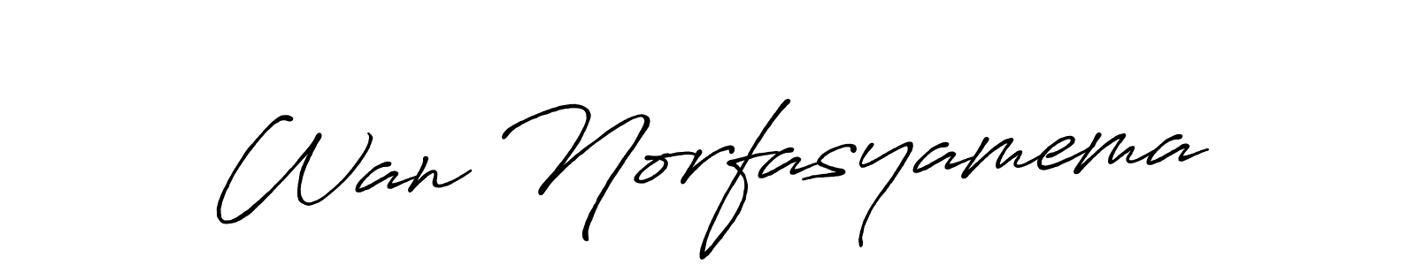 Also You can easily find your signature by using the search form. We will create Wan Norfasyamema name handwritten signature images for you free of cost using Antro_Vectra_Bolder sign style. Wan Norfasyamema signature style 7 images and pictures png