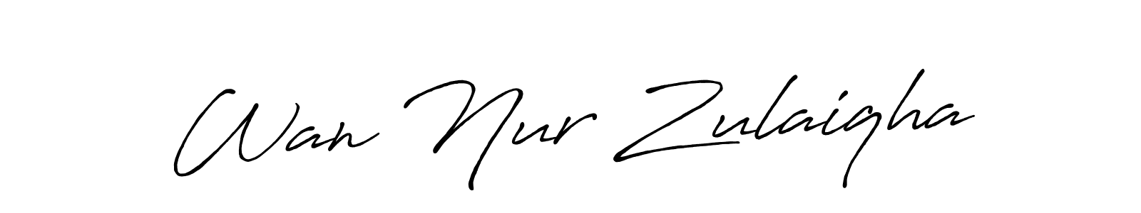 Wan Nur Zulaiqha stylish signature style. Best Handwritten Sign (Antro_Vectra_Bolder) for my name. Handwritten Signature Collection Ideas for my name Wan Nur Zulaiqha. Wan Nur Zulaiqha signature style 7 images and pictures png