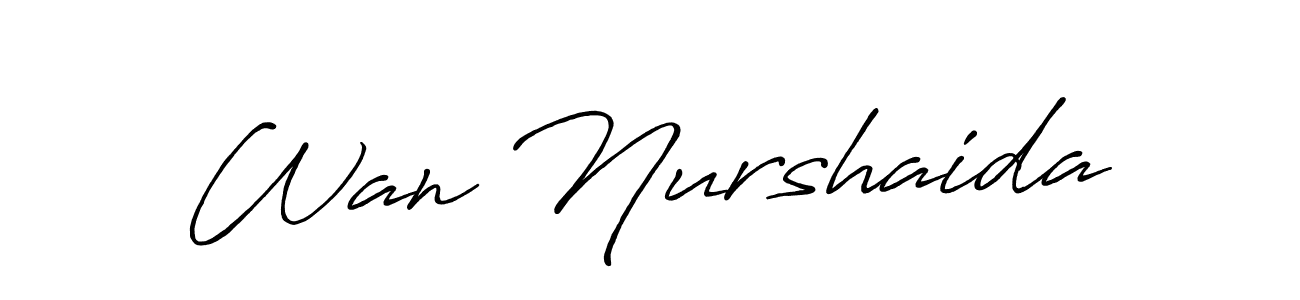 Also we have Wan Nurshaida name is the best signature style. Create professional handwritten signature collection using Antro_Vectra_Bolder autograph style. Wan Nurshaida signature style 7 images and pictures png