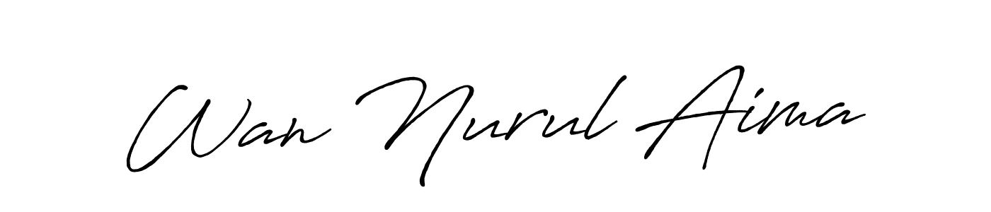 The best way (Antro_Vectra_Bolder) to make a short signature is to pick only two or three words in your name. The name Wan Nurul Aima include a total of six letters. For converting this name. Wan Nurul Aima signature style 7 images and pictures png