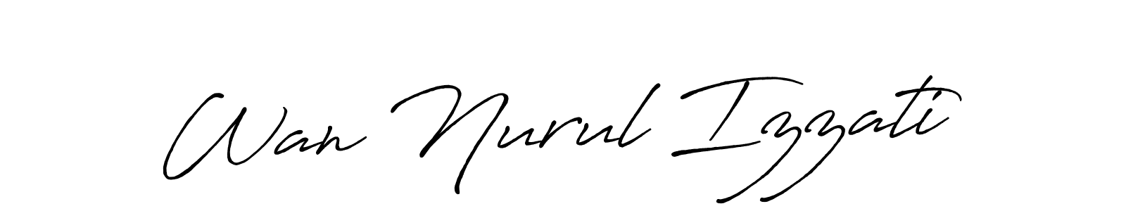 How to make Wan Nurul Izzati signature? Antro_Vectra_Bolder is a professional autograph style. Create handwritten signature for Wan Nurul Izzati name. Wan Nurul Izzati signature style 7 images and pictures png