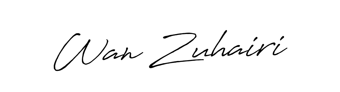 The best way (Antro_Vectra_Bolder) to make a short signature is to pick only two or three words in your name. The name Wan Zuhairi include a total of six letters. For converting this name. Wan Zuhairi signature style 7 images and pictures png
