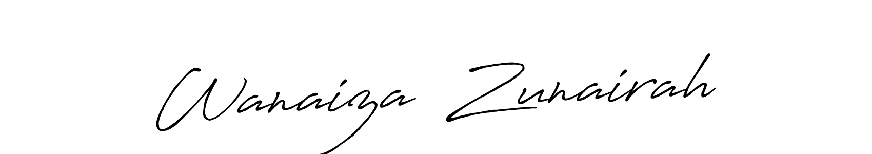 How to make Wanaiza  Zunairah signature? Antro_Vectra_Bolder is a professional autograph style. Create handwritten signature for Wanaiza  Zunairah name. Wanaiza  Zunairah signature style 7 images and pictures png