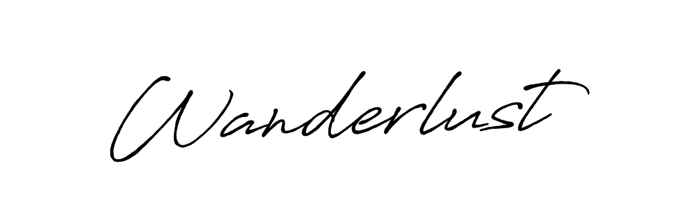 Wanderlust stylish signature style. Best Handwritten Sign (Antro_Vectra_Bolder) for my name. Handwritten Signature Collection Ideas for my name Wanderlust. Wanderlust signature style 7 images and pictures png