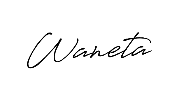 How to make Waneta signature? Antro_Vectra_Bolder is a professional autograph style. Create handwritten signature for Waneta name. Waneta signature style 7 images and pictures png