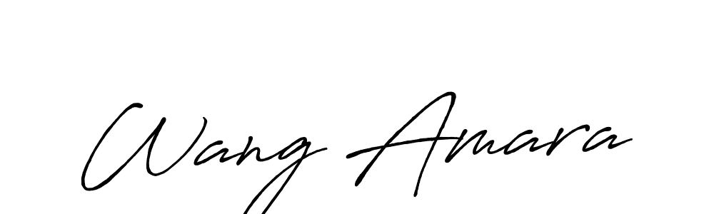 How to make Wang Amara name signature. Use Antro_Vectra_Bolder style for creating short signs online. This is the latest handwritten sign. Wang Amara signature style 7 images and pictures png