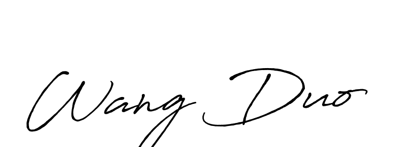 How to make Wang Duo name signature. Use Antro_Vectra_Bolder style for creating short signs online. This is the latest handwritten sign. Wang Duo signature style 7 images and pictures png
