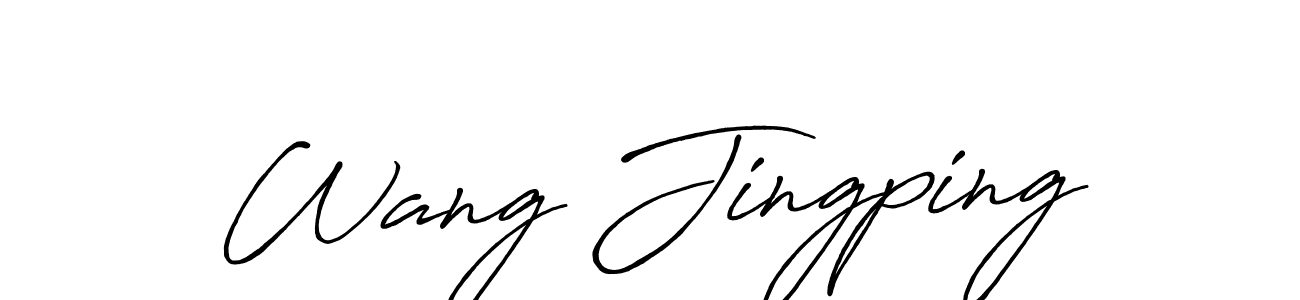 Make a beautiful signature design for name Wang Jingping. With this signature (Antro_Vectra_Bolder) style, you can create a handwritten signature for free. Wang Jingping signature style 7 images and pictures png