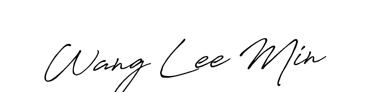 How to make Wang Lee Min signature? Antro_Vectra_Bolder is a professional autograph style. Create handwritten signature for Wang Lee Min name. Wang Lee Min signature style 7 images and pictures png