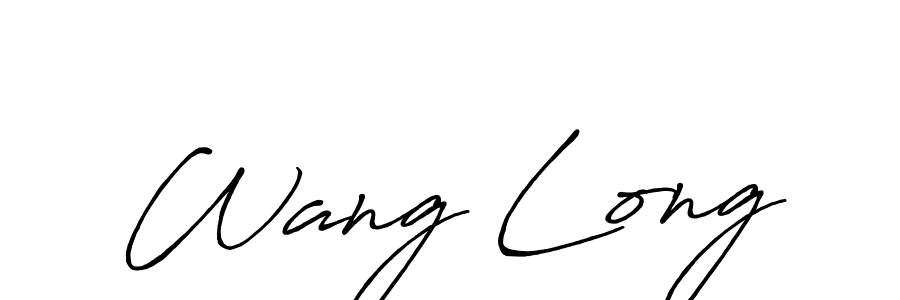Make a beautiful signature design for name Wang Long. With this signature (Antro_Vectra_Bolder) style, you can create a handwritten signature for free. Wang Long signature style 7 images and pictures png
