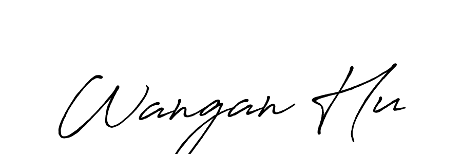 Antro_Vectra_Bolder is a professional signature style that is perfect for those who want to add a touch of class to their signature. It is also a great choice for those who want to make their signature more unique. Get Wangan Hu name to fancy signature for free. Wangan Hu signature style 7 images and pictures png