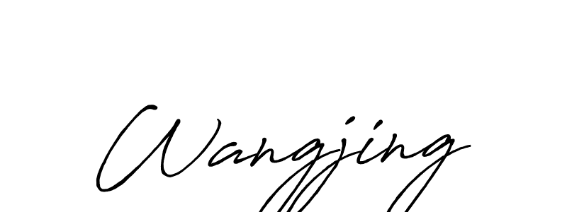 Make a beautiful signature design for name Wangjing. With this signature (Antro_Vectra_Bolder) style, you can create a handwritten signature for free. Wangjing signature style 7 images and pictures png