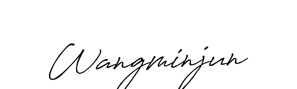 The best way (Antro_Vectra_Bolder) to make a short signature is to pick only two or three words in your name. The name Wangminjun include a total of six letters. For converting this name. Wangminjun signature style 7 images and pictures png