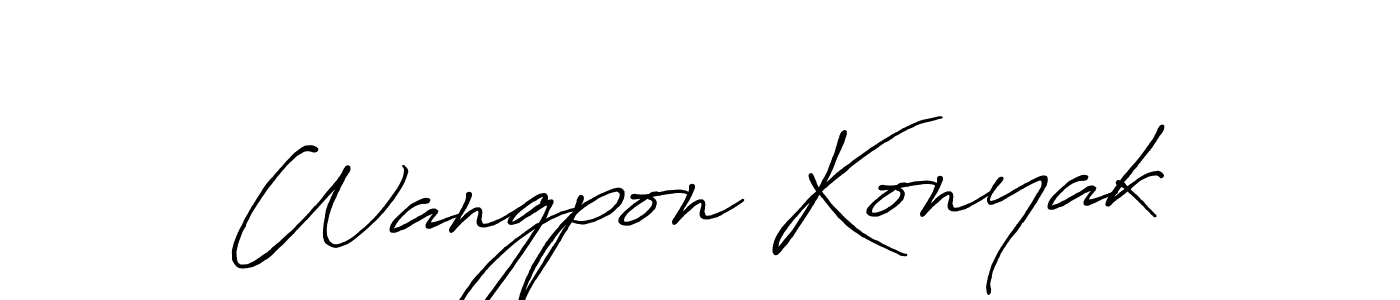 Also we have Wangpon Konyak name is the best signature style. Create professional handwritten signature collection using Antro_Vectra_Bolder autograph style. Wangpon Konyak signature style 7 images and pictures png