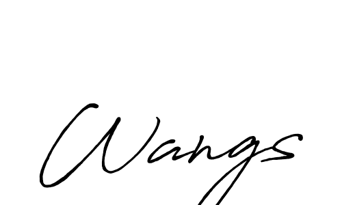 Create a beautiful signature design for name Wangs. With this signature (Antro_Vectra_Bolder) fonts, you can make a handwritten signature for free. Wangs signature style 7 images and pictures png