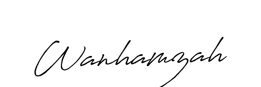 Create a beautiful signature design for name Wanhamzah. With this signature (Antro_Vectra_Bolder) fonts, you can make a handwritten signature for free. Wanhamzah signature style 7 images and pictures png