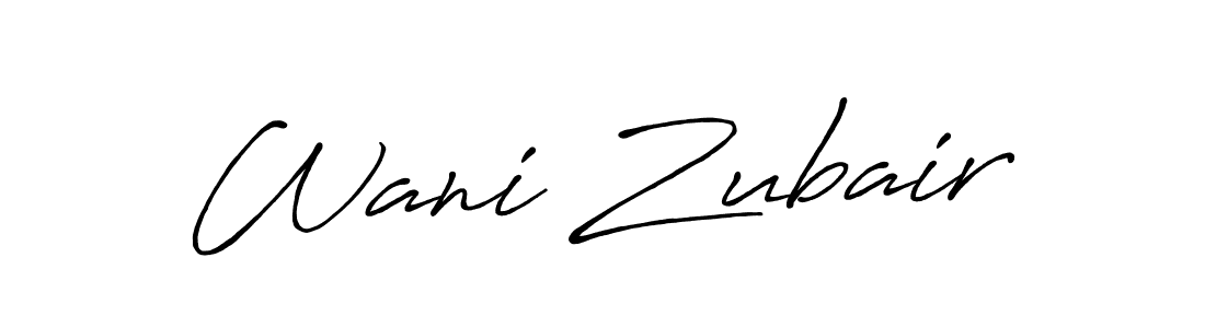 Also You can easily find your signature by using the search form. We will create Wani Zubair name handwritten signature images for you free of cost using Antro_Vectra_Bolder sign style. Wani Zubair signature style 7 images and pictures png
