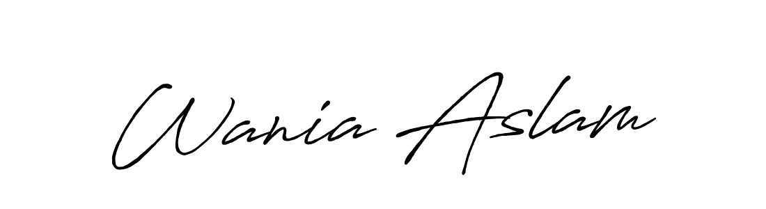 How to make Wania Aslam signature? Antro_Vectra_Bolder is a professional autograph style. Create handwritten signature for Wania Aslam name. Wania Aslam signature style 7 images and pictures png