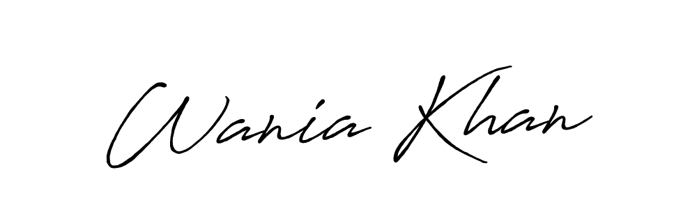 How to make Wania Khan name signature. Use Antro_Vectra_Bolder style for creating short signs online. This is the latest handwritten sign. Wania Khan signature style 7 images and pictures png