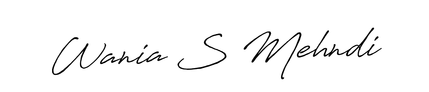 Also we have Wania S Mehndi name is the best signature style. Create professional handwritten signature collection using Antro_Vectra_Bolder autograph style. Wania S Mehndi signature style 7 images and pictures png