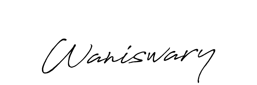 Use a signature maker to create a handwritten signature online. With this signature software, you can design (Antro_Vectra_Bolder) your own signature for name Waniswary. Waniswary signature style 7 images and pictures png