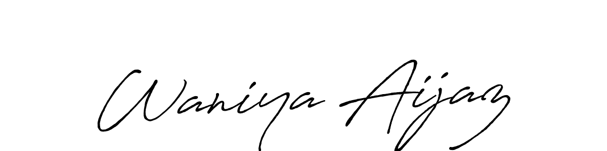 Once you've used our free online signature maker to create your best signature Antro_Vectra_Bolder style, it's time to enjoy all of the benefits that Waniya Aijaz name signing documents. Waniya Aijaz signature style 7 images and pictures png