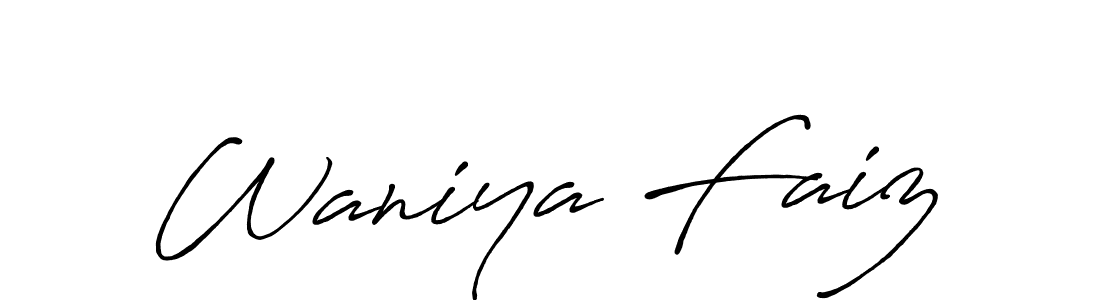 You should practise on your own different ways (Antro_Vectra_Bolder) to write your name (Waniya Faiz) in signature. don't let someone else do it for you. Waniya Faiz signature style 7 images and pictures png