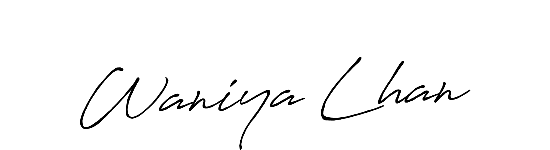 Design your own signature with our free online signature maker. With this signature software, you can create a handwritten (Antro_Vectra_Bolder) signature for name Waniya Lhan. Waniya Lhan signature style 7 images and pictures png