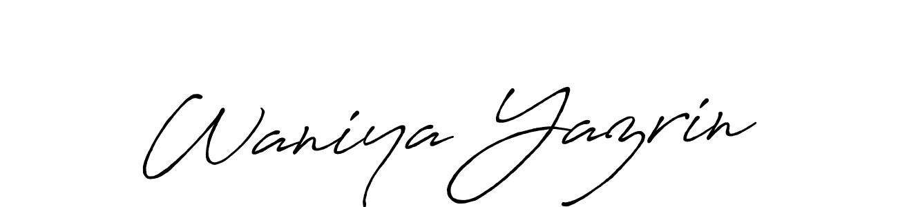Here are the top 10 professional signature styles for the name Waniya Yazrin. These are the best autograph styles you can use for your name. Waniya Yazrin signature style 7 images and pictures png