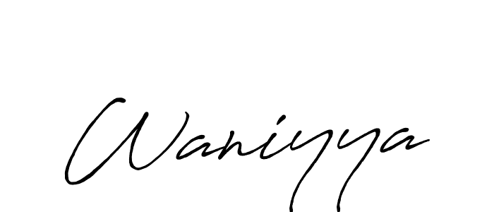 Also You can easily find your signature by using the search form. We will create Waniyya name handwritten signature images for you free of cost using Antro_Vectra_Bolder sign style. Waniyya signature style 7 images and pictures png