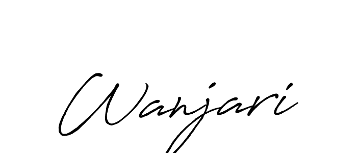 Use a signature maker to create a handwritten signature online. With this signature software, you can design (Antro_Vectra_Bolder) your own signature for name Wanjari. Wanjari signature style 7 images and pictures png