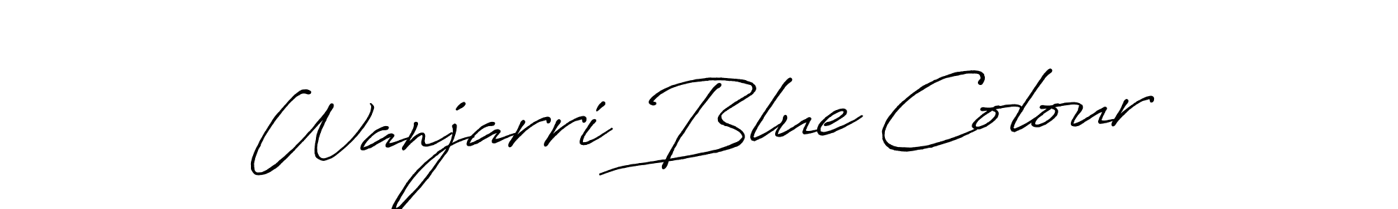 Wanjarri Blue Colour stylish signature style. Best Handwritten Sign (Antro_Vectra_Bolder) for my name. Handwritten Signature Collection Ideas for my name Wanjarri Blue Colour. Wanjarri Blue Colour signature style 7 images and pictures png