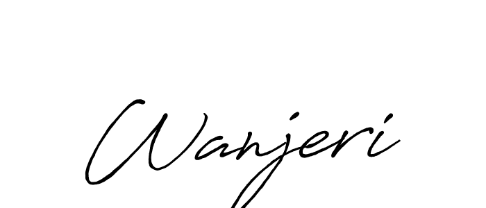 Use a signature maker to create a handwritten signature online. With this signature software, you can design (Antro_Vectra_Bolder) your own signature for name Wanjeri. Wanjeri signature style 7 images and pictures png