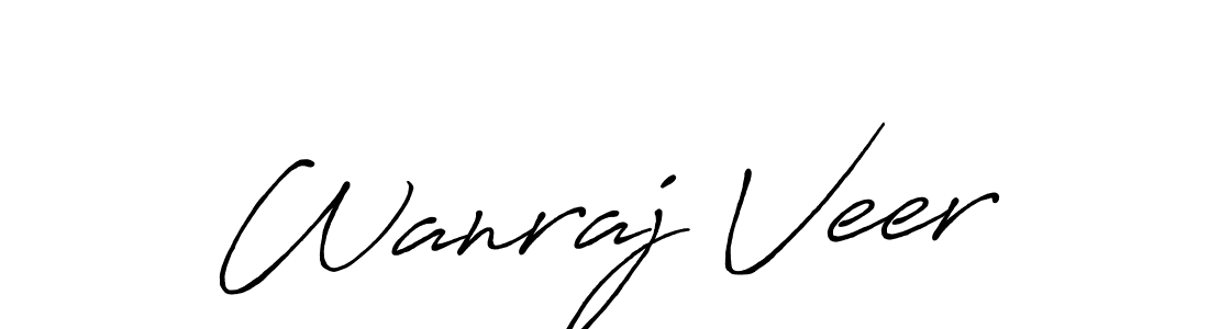 Make a beautiful signature design for name Wanraj Veer. With this signature (Antro_Vectra_Bolder) style, you can create a handwritten signature for free. Wanraj Veer signature style 7 images and pictures png