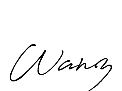 Design your own signature with our free online signature maker. With this signature software, you can create a handwritten (Antro_Vectra_Bolder) signature for name Wanz. Wanz signature style 7 images and pictures png