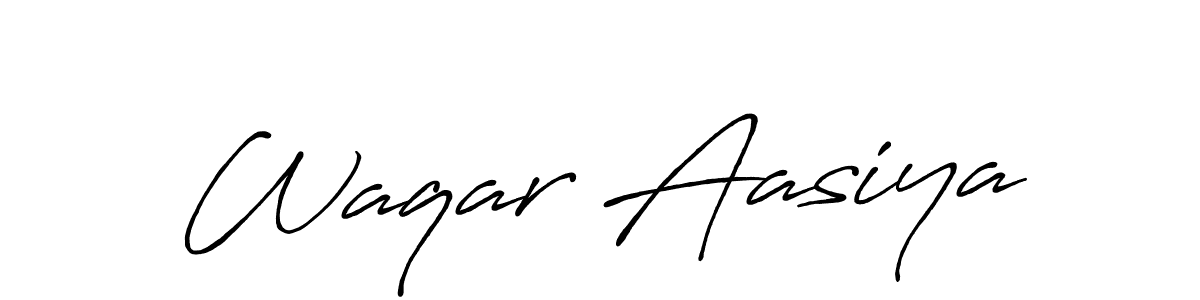 Use a signature maker to create a handwritten signature online. With this signature software, you can design (Antro_Vectra_Bolder) your own signature for name Waqar Aasiya. Waqar Aasiya signature style 7 images and pictures png