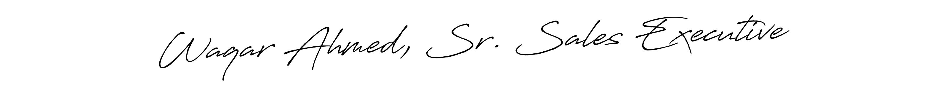 It looks lik you need a new signature style for name Waqar Ahmed, Sr. Sales Executive. Design unique handwritten (Antro_Vectra_Bolder) signature with our free signature maker in just a few clicks. Waqar Ahmed, Sr. Sales Executive signature style 7 images and pictures png